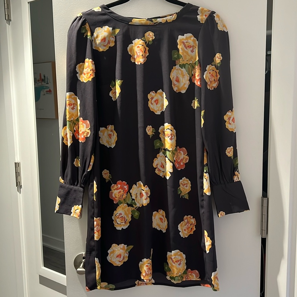 LOFT floral long sleeve shift dress in PETITE